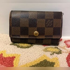 LOUIS VUITTON Vintage Unisex Damier Monogram Ebene Canvas Leather 6 Key Holder